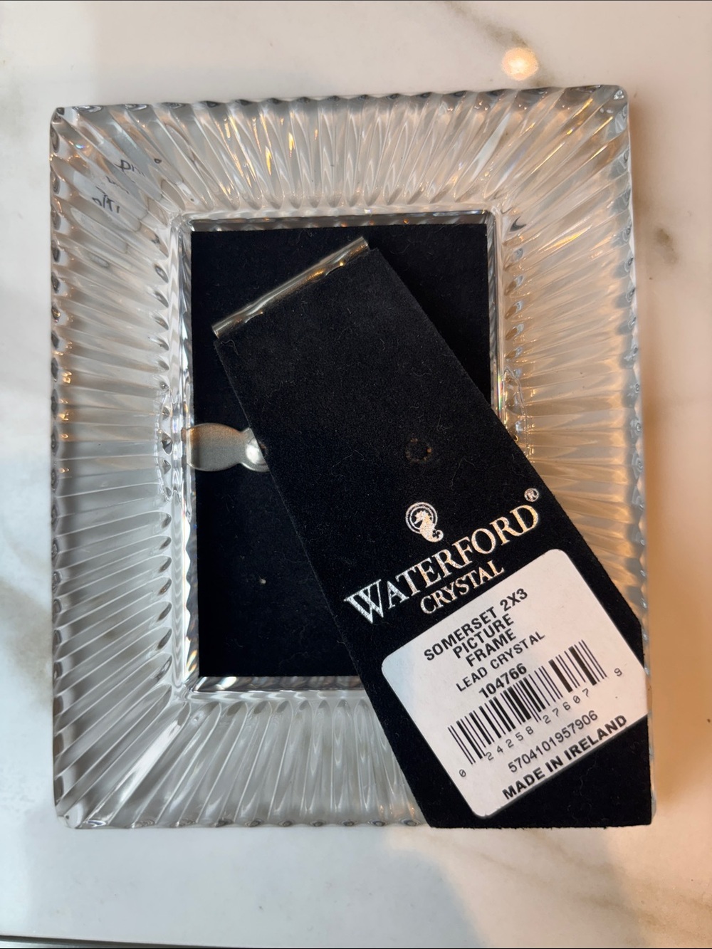 Waterford Clear Ribbed Crystal Picture Frame - Picture 2 of 3